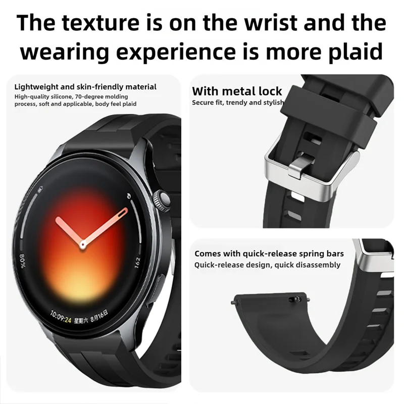 Фото Силиконовый ремешок 22 мм для Xiaomi Watch 5 S5-4-3-2, удобный спортивный браслет для OPPO Watch S-X2-X/Realme Watch 5-S, сменный ремешок №2