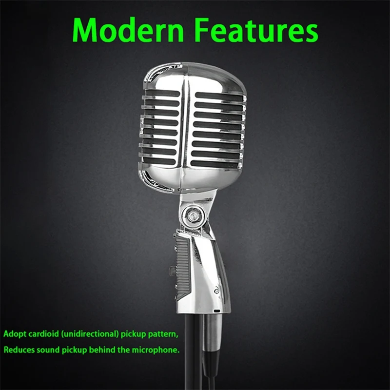 Vintage Metal Microphone For 55SH Classic Dynamic Wired Handheld Mic Live Recording Karaoke Studio