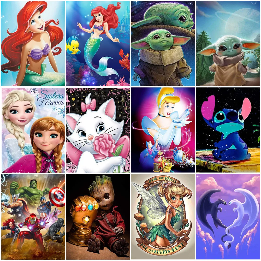 

Disney Diamond Painting Cross Stitch Pattern Diy 5D Diamond Embroidery Cartoon Mickey Mouse Princess Frozen Mosaic Child Decor
