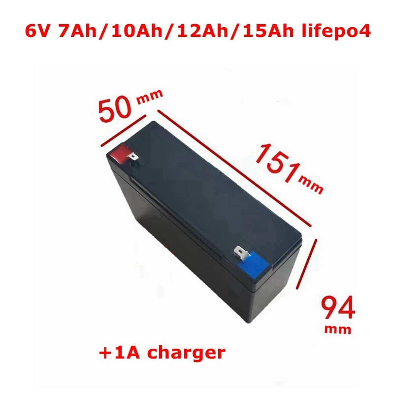 

MLG 6V 7Ah 10Ah 12Ah 15Ah lifepo4 lithium battery for scale Access control Children's toy car lamp airplane rc tank +7.3v 1A cha