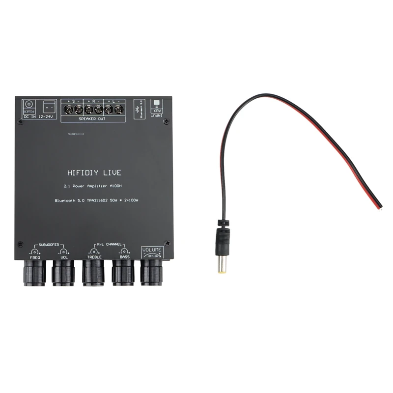 

TPA3116D2 Bluetooth 5,0 2,1 канал мощность аудио стерео сабвуфер усилитель платы 50 Вт x2 + 100 Вт бас Note тюнинг усилитель A100H