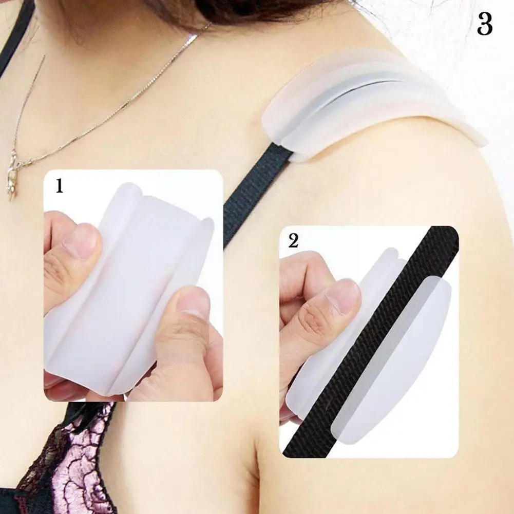 

1 Pair Silicone Shoulder Pad Women Bra Strap Decompression Holder Accessories Shoulder Shoulder Underwear Pads Anti-Slip Pa S2I7
