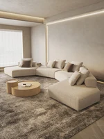 Loveseat SOFA Italian luxury, quiet wind, special-shaped flat bed sofa, living room, modern simple design, curved fabric sofa