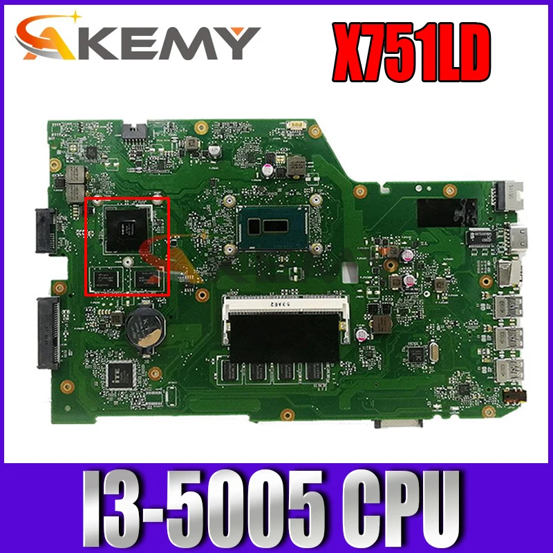 

X751LN X751LD Notebook mainboard GT820M GT840M GPU I3 I5 I7 CPU 4GB RAM For ASUS X751L X751LJ R752L A751L laptop motherboard