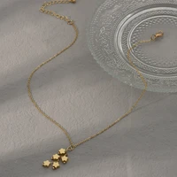unique gold fashion necklace snowflake copper metal pendant necklace for women wholesale jewelry