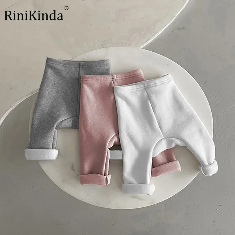 

RiniKinda 2023 New Infant Solid Leggings Cotton Baby Long Pants Toddler Girl Leggings Baby Clothing Spring Kids Trousers