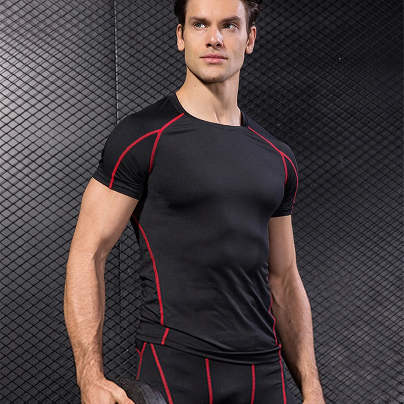 

Футболка мужская компрессионная, короткий рукав, облегающая Спортивная, для спортзала, бега, фитнеса