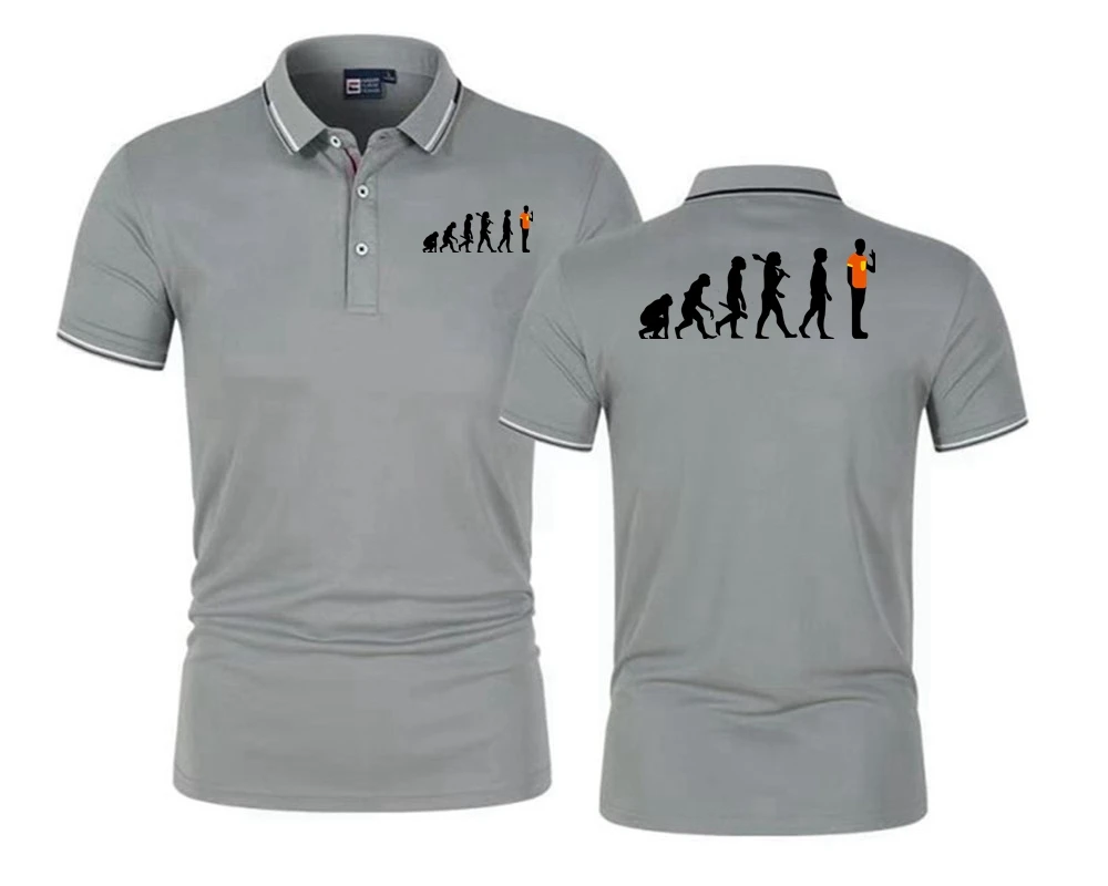 

Рубашка-поло мужская с принтом спереди и сзади, с коротким рукавом