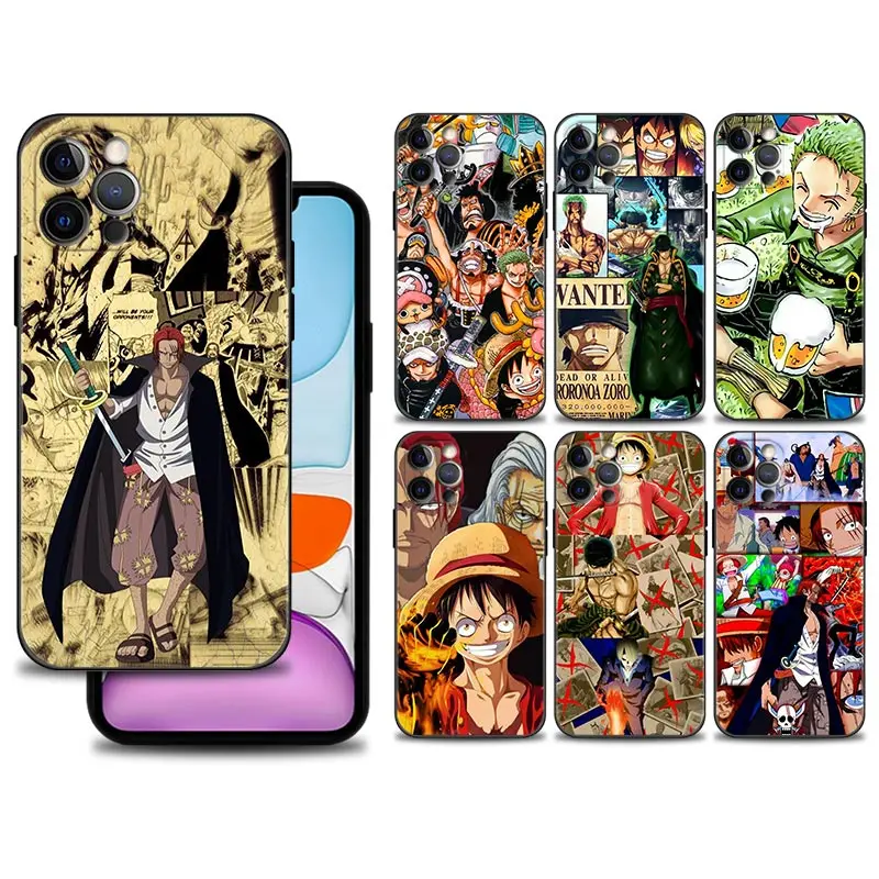 

Phone Case for iPhone 11 13 12 pro max 13mini XR X XSmax 8 7 6 6s 12mini 5 5s Cover Silicone Bumper One Piece Luffy Team
