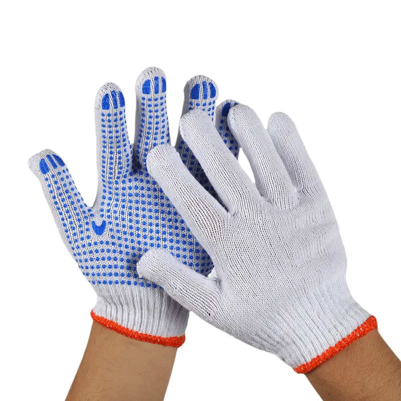 

Men's work Gloves cotton women's with PVC for fishing coating workers garden 1 pairs