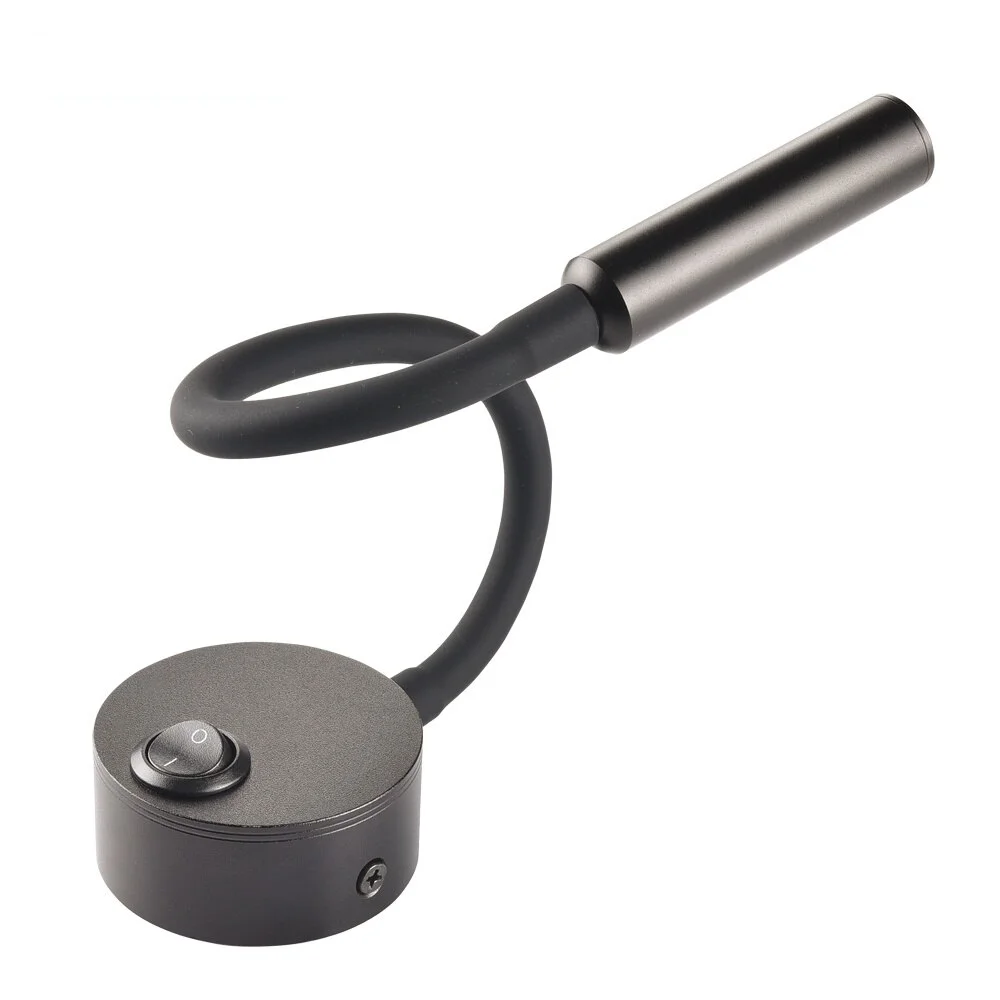 

Modern LED Reading Wall Lamp 3W Flexible Hose Bedside Wall Mounted Sconce Bedroom Study Book Wall Light with Switch AC85-265V