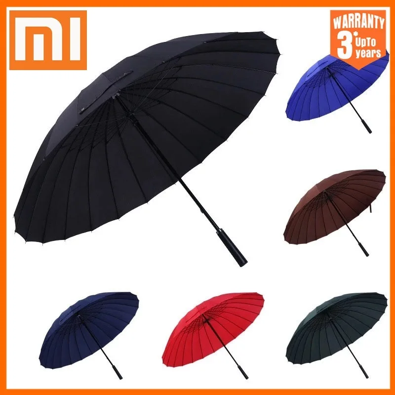 

Зонт Xiaomi с длинной ручкой для мужчин и женщин, роскошные большие деловые зонтики, 24 косточки, ветрозащитный прямой женский