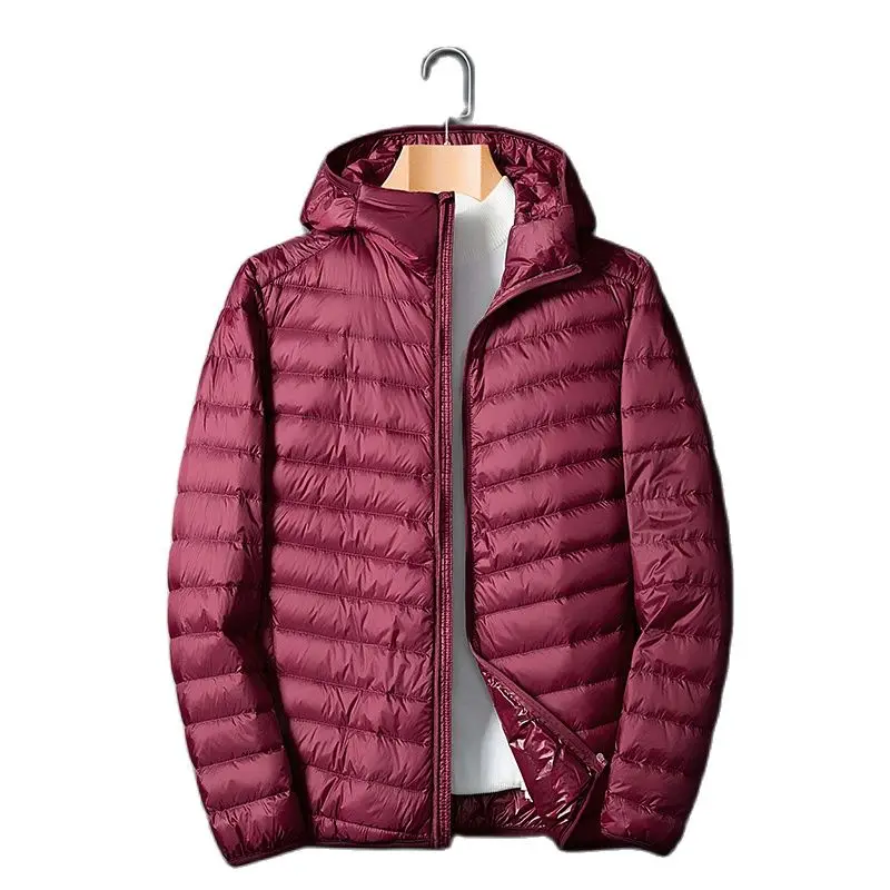 

2021 Winter Fashion Brand Ultra Light Duck Down Jacket Mens Korean Streetwear Feather Coats Stand Collar Warm Men Clothes