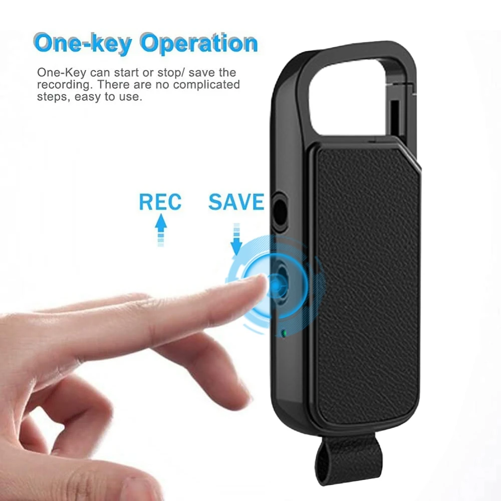 

8GB Mini Keychain Voice Audio Recorder for Meeting Noise Reduction Digital Recording Device with 38 Hours Recording Capacity