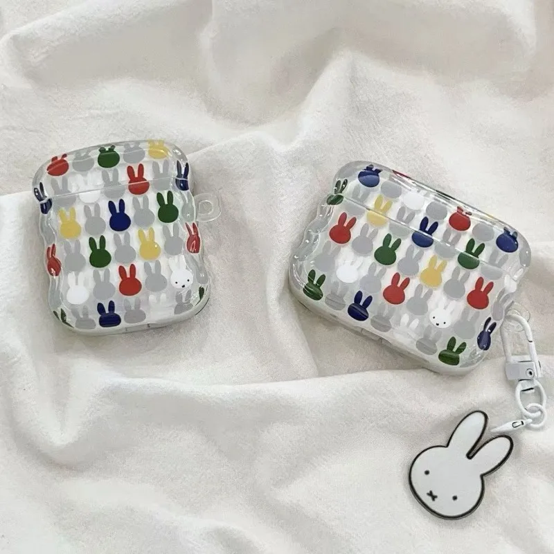 Фото Новый милый чехол для наушников Miffy с цветочным принтом и ушками кролика, защитный чехол для Air Pods Pro 4 3 2 1 №3