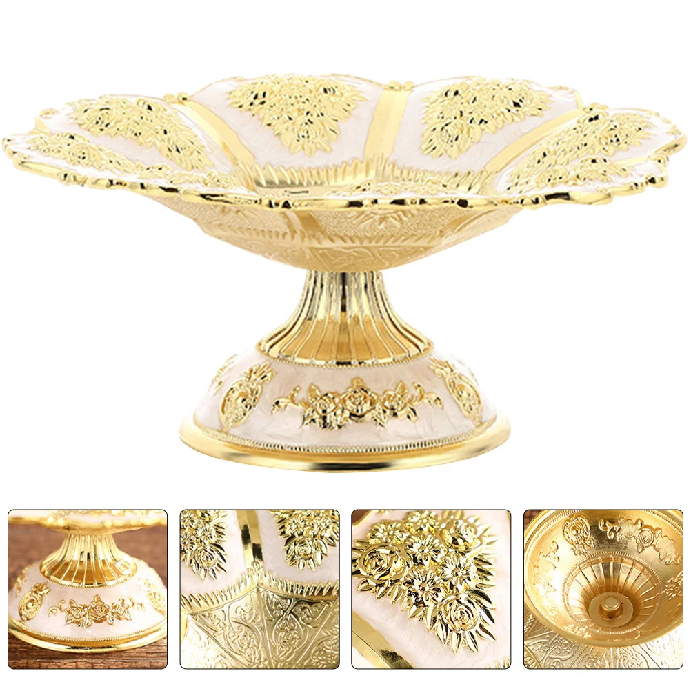 

Water Offering Bowl Adorno Para Mesa De Pedestals Fruit Tray Wedding Cake Stand Golden Bowls Dessert Plate Parfait