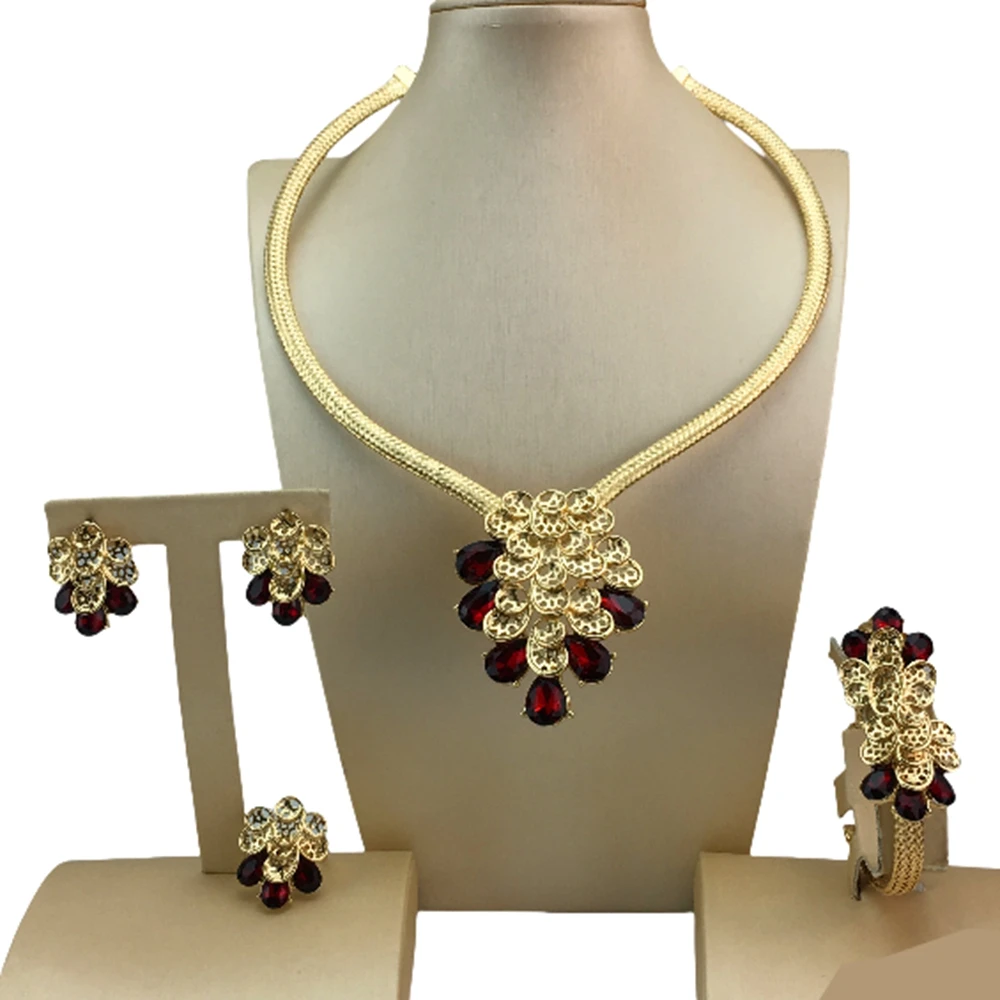 Модные трендовые нигерийские Свадебные Ювелирные наборы с африканскими