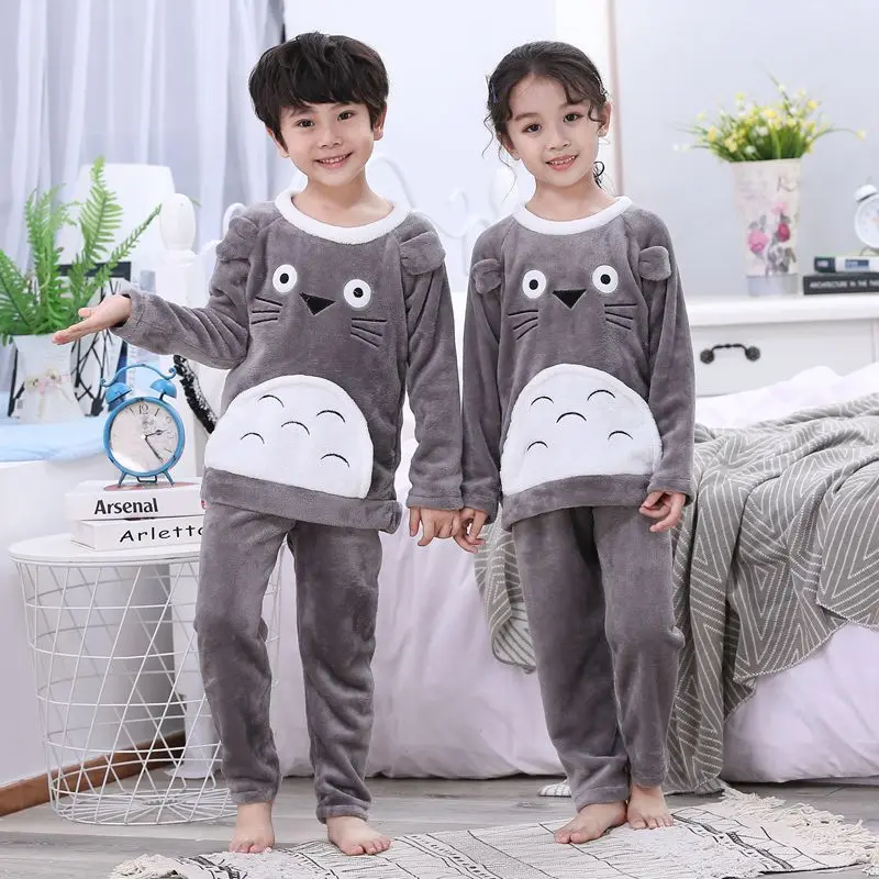 

Новинка, Детские Зимние фланелевые пижамные комплекты, детская теплая плотная флисовая Пижама для девочек с мультяшным рисунком, одежда для сна с длинным рукавом для девочек 3-14 лет