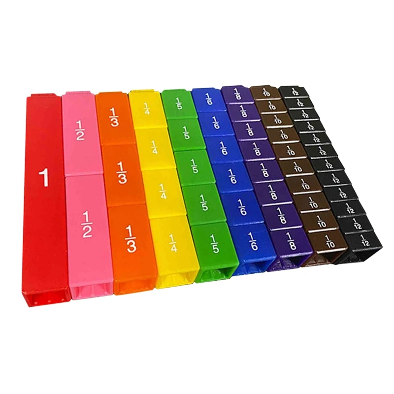 

PPYY-51 Pieces Math Toys Kids Preschool Educational Rainbow Fraction Tower Toys Counting Rainbow Blocks