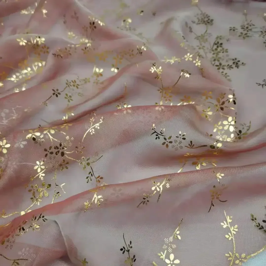 Fashion Cosplay Dress Bronzing Cation 30D Szyfonowa tkanina Kwiat Błyszczący materiał kostiumowy DIY Scena