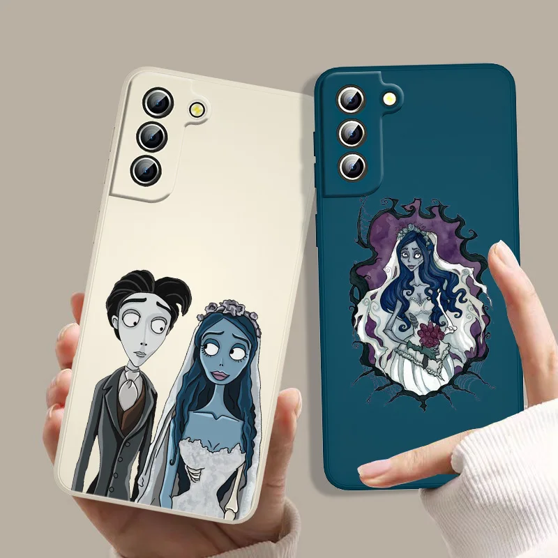 

Tim Burton's Corpse Bride Phone Case For Galaxy Samsung S22 S21 S20 FE S10 Note 20 Ultra Plus Lite 5G Liquid Rope Cover
