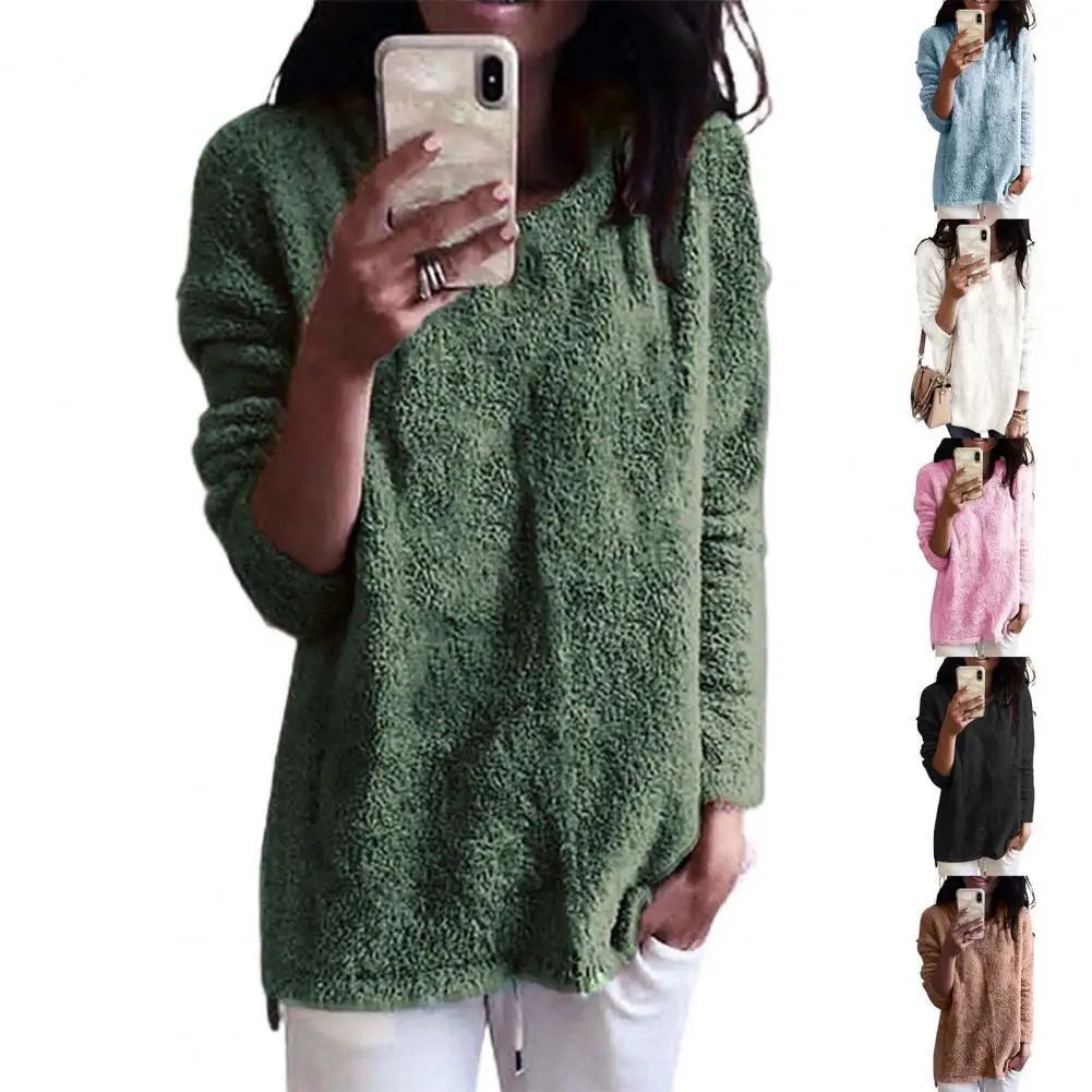 

Женские свитера, новинка 2022, Пуловеры на осень и зиму, топы, уличная одежда, оверсайз, с длинным рукавом и круглым вырезом, Универсальный одно...