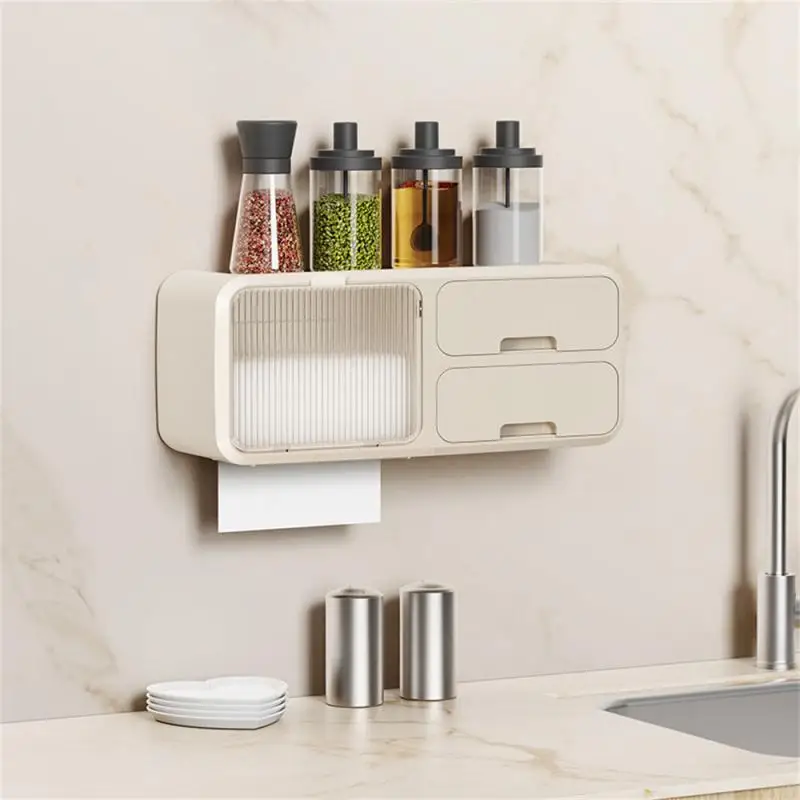 

Wall-mounted Face Towel Storage Box 35*16*12cm Strong Load-bearing Capacity Multifunctional Storage Items Easy Storage Shelf
