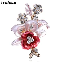 fashion color enamel flower metal brooch woman pin brooches clothing accessories party holiday gift
