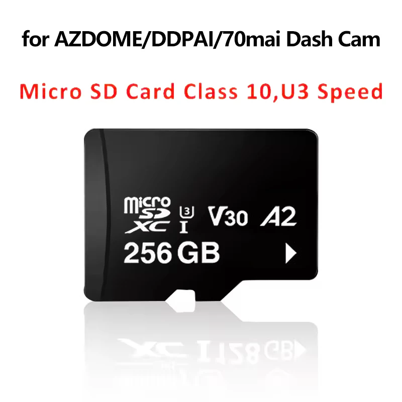 

Карта Micro SD 64 ГБ 128 ГБ 256 ГБ Высокоскоростная карта памяти C10 TF-карта для AZDOME/DDPAI/70mai Dash Cam Автомобильная камера Адаптеры автомобильного видеорегистратора