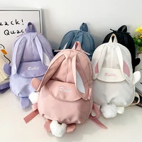 cartoon rabbit children school bags portable canvas backpack for girls boy kindergarten backpacks kids large capacity travel bag