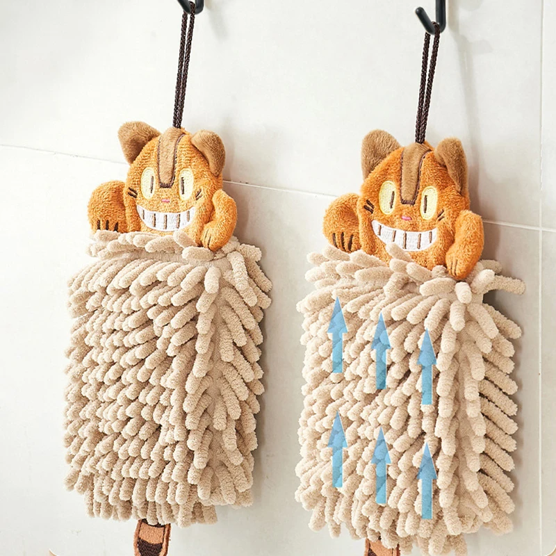 

Cartoon Animal Chenille Hand Towel for Kitchen Bathroom Super Soft Absorbent Quick-dry Handkerchief Home Wall Mounted Towels