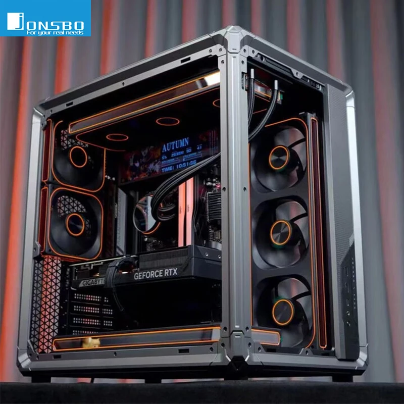 Фото JONSBO X400 Настольное шасси для комнаты с видом на море, киберспортивная рамка, чехол ATX, поддержка задней вилки/360 водяного охлаждения/13 положений вентилятора №1