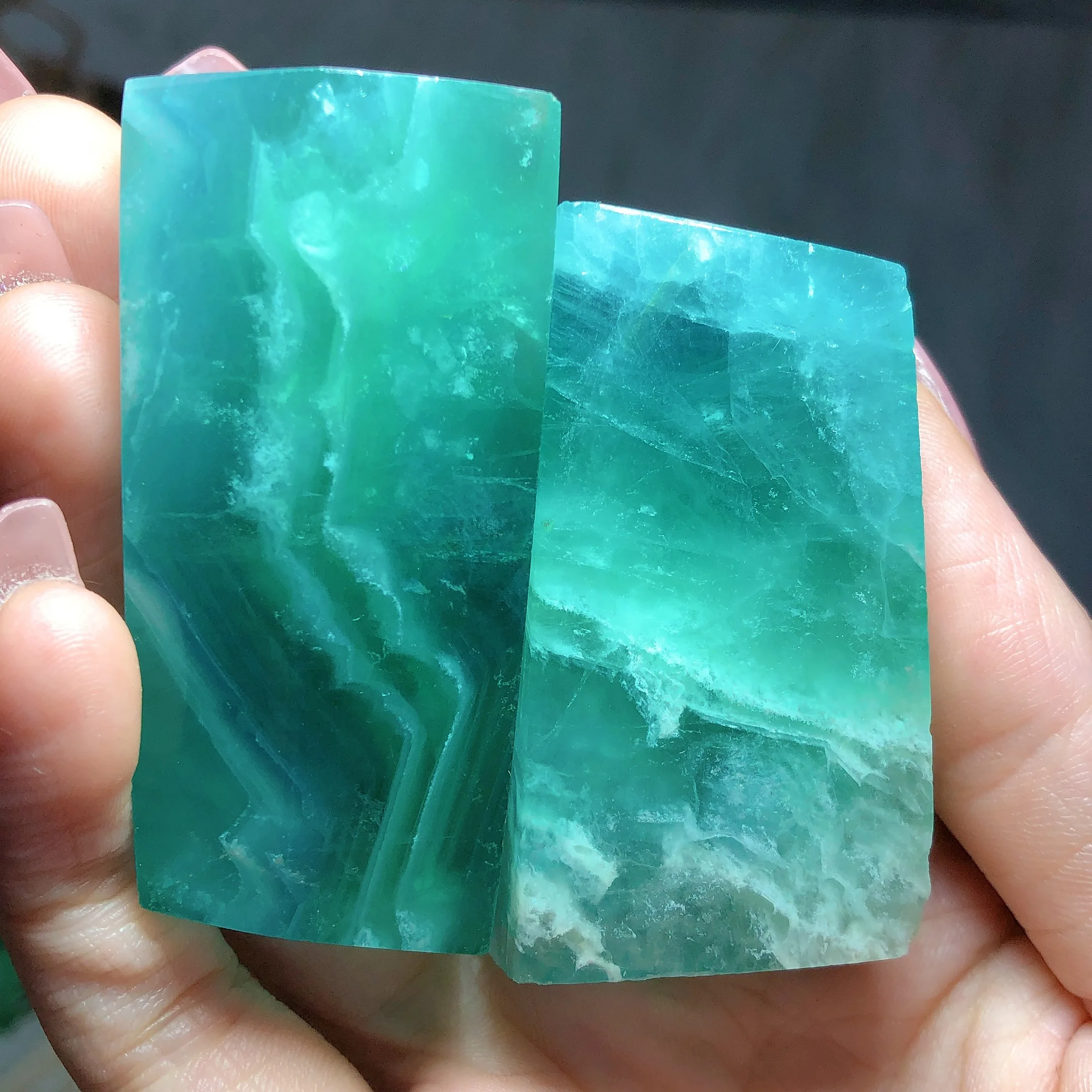 Натуральные кристаллы Ocean Blue Fluorite Freeform радужные вспышки лечебные камни высокого