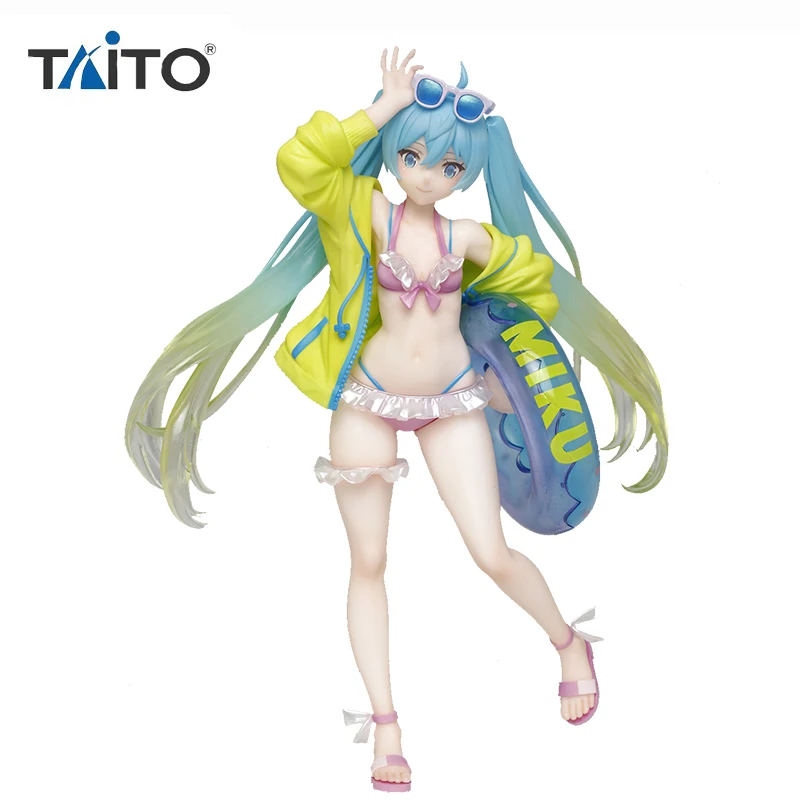 

Оригинальные фигурки героев мультфильма Vocaloid Hatsune Miku, летний купальник размером 18 см, коллекционные модели игрушек