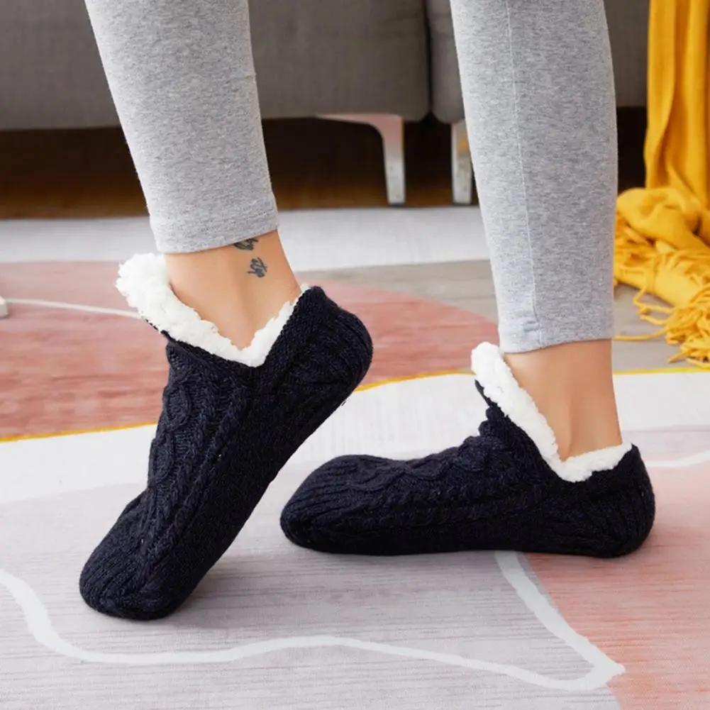 

Slippers Socks Stripe Pattern Unisex Sleep Socks Anti-slip Bottom Unisex Plush Socks V Design Unisex Floor Socks носки женские