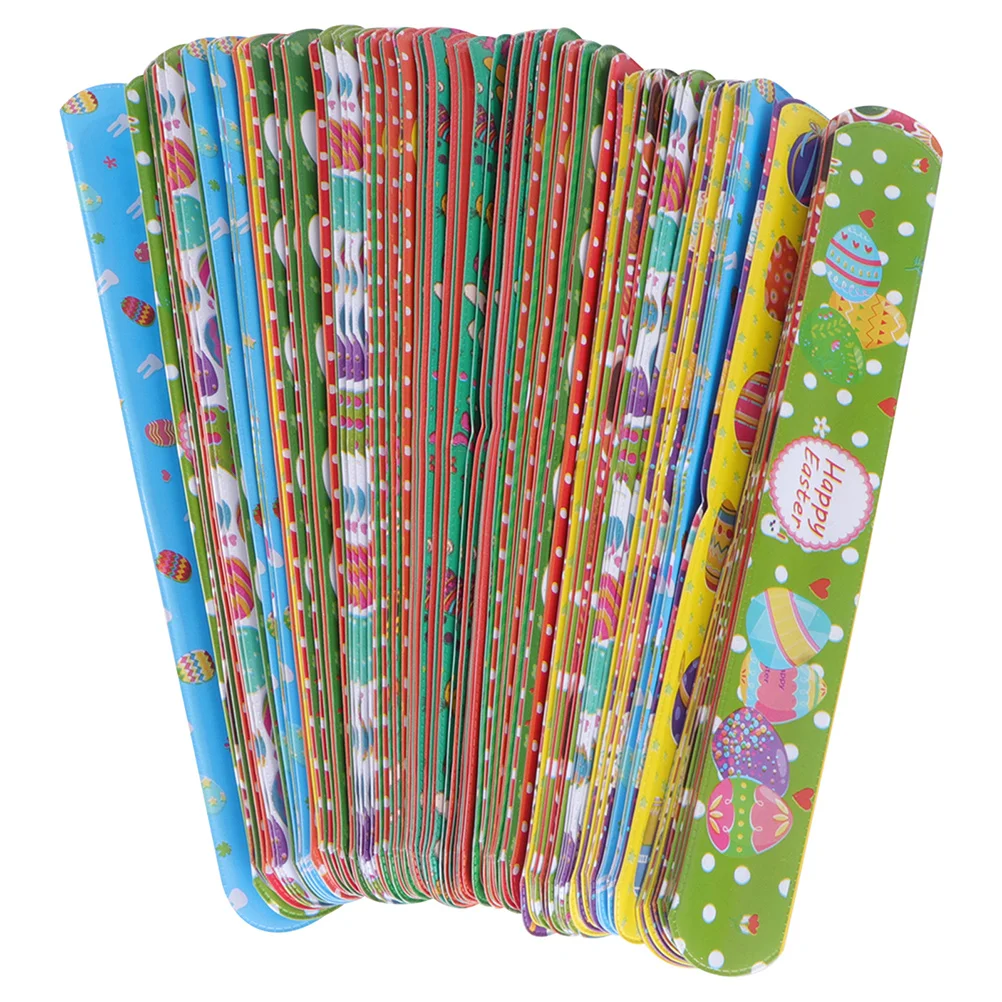 

Easter Slap Bracelet Snap Bracelets Wristband Kids Party Bunny Ruler Wrist Bands Supplies Spring Favor Egg Rabbit Toy Costume