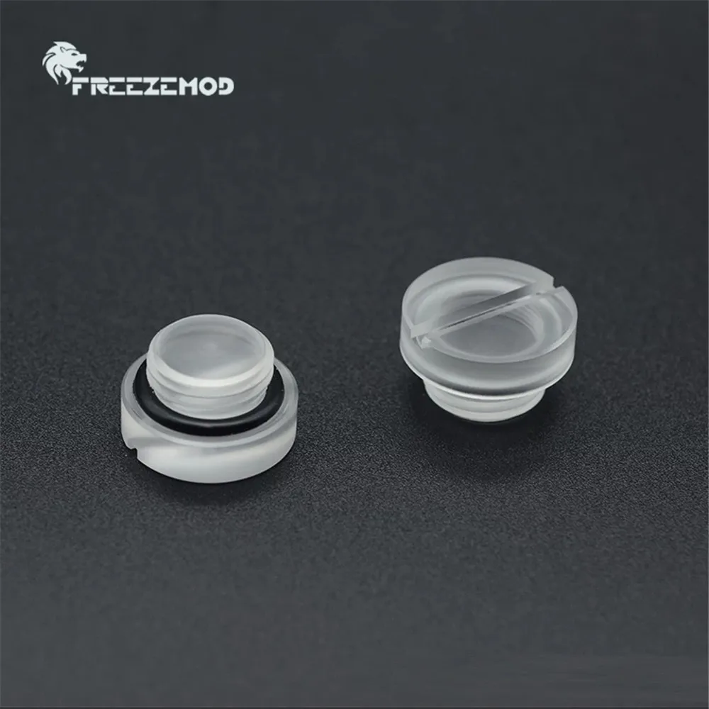 Заглушка для воды FREEZEMOD Frosted G1/4 акриловая матовая с ручной поворотной кнопкой