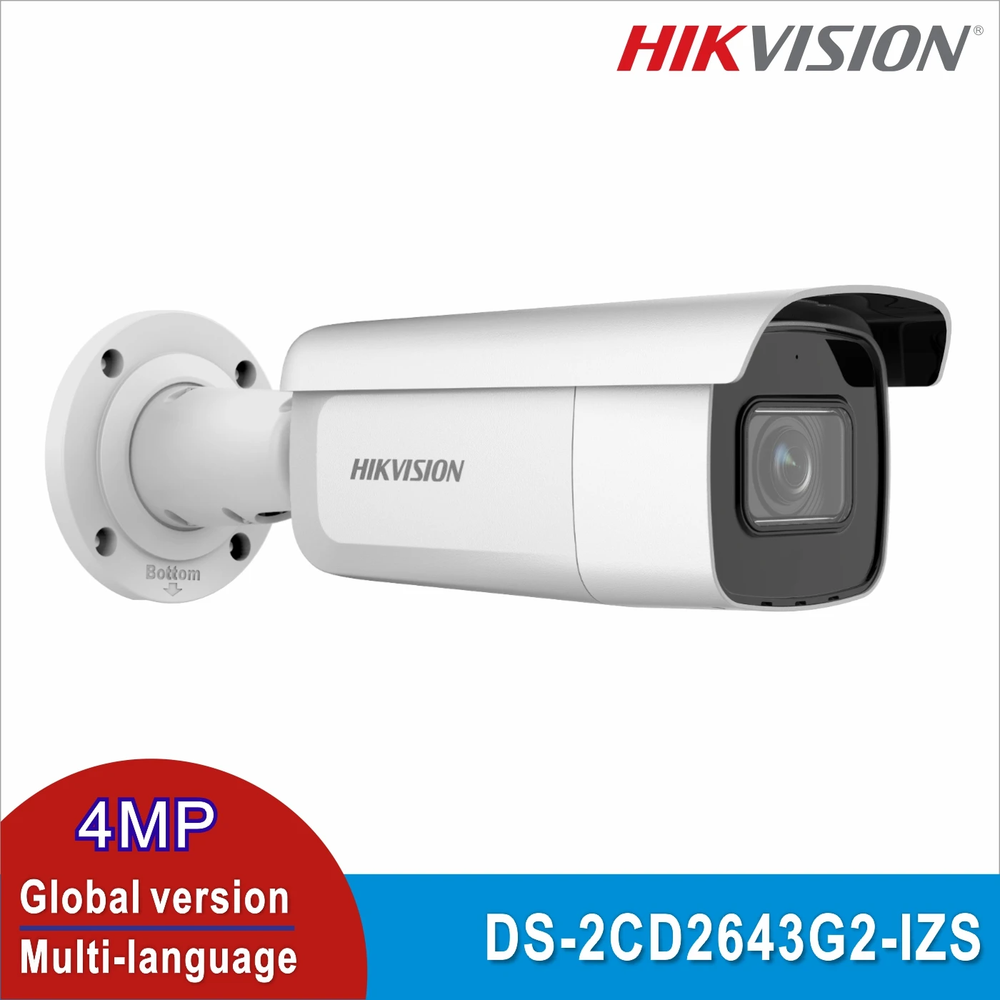 

Hikvision Original 4MP IP Camera DS-2CD2643G2-IZS Motorized Varifocal Lens CCTV IP67 IR POE Bullet Network AcuSense