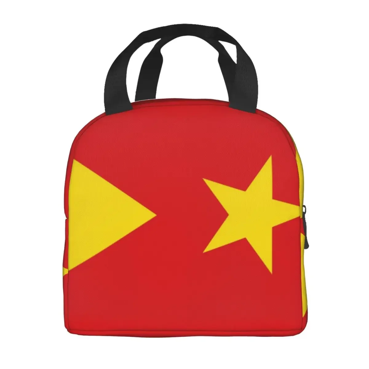 Фото Изолированная большая сумка для обеда с флагом региона Tigray для женщин, Эфиопия, многоразовый термохолодильник, коробка для бенто, школьная №3