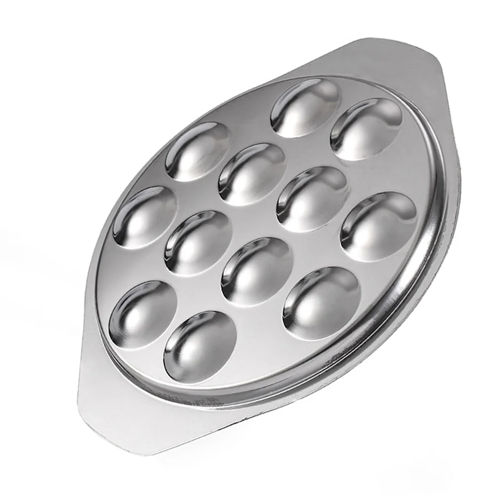 

Escargot Dish Plate Snail Pan Baking Cooking Serving Tray Oyster Mushroom Plates Steel Stainless Dishes Seafood Grill Conch