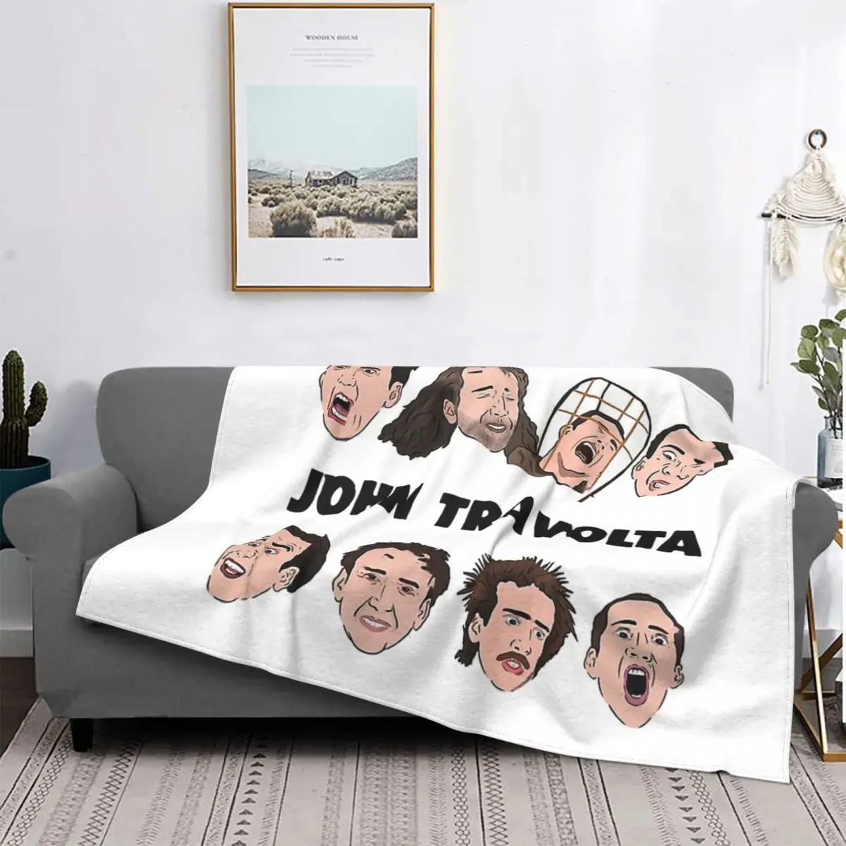 

John Travolta Blanket Golden Globe Award Actor Velvet All Season Cute Lightweight Throw Blankets For Sofa Plush Thin Quilt