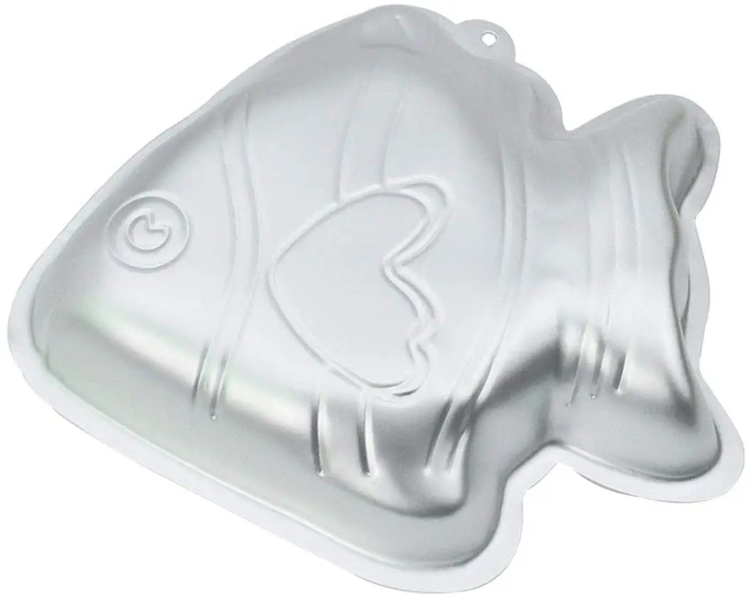 

9 inch fish shaped aluminum 3d cake mold baking mould tin cake pan goldfish