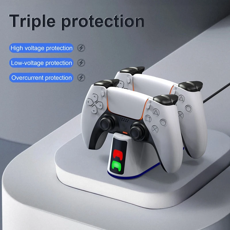 Зарядная станция контроллера для быстрой зарядки PS5 со светодиодной подсветкой