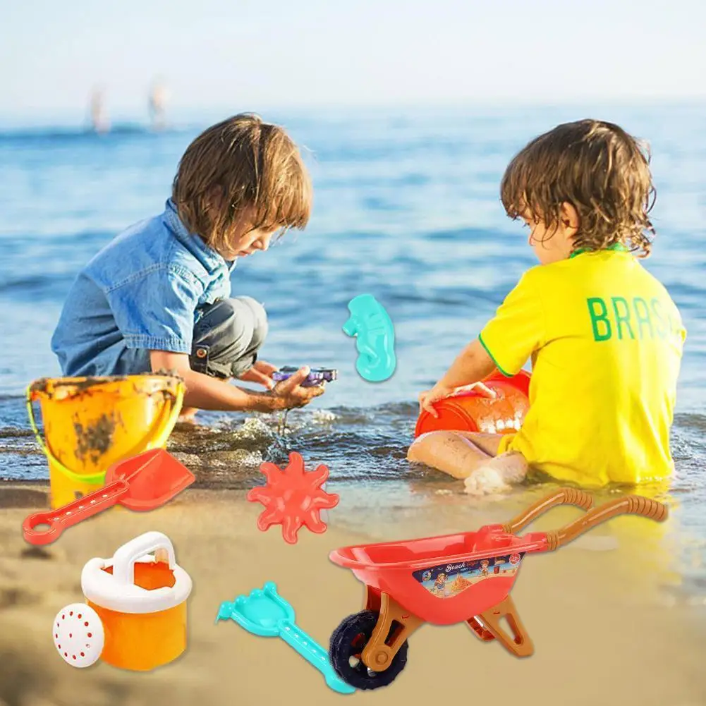 

Summer Baby Beach Toys Baby Beach Game Toy Children Trolley Shovel Sprinkler Toys Kit For Beach Play Sand Water Play Cart H E0A3
