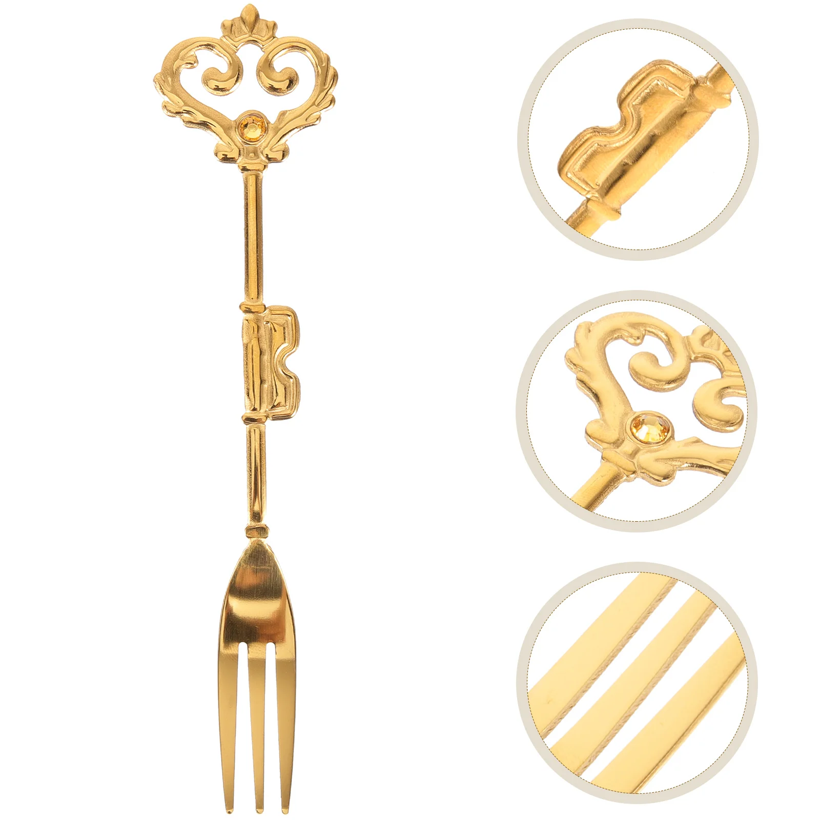 

Golden Vintage Cutlery Fruit Forks Stainless Steel Bulk Cocktail Nordic Mini Appetizers Handle Dessert Girl