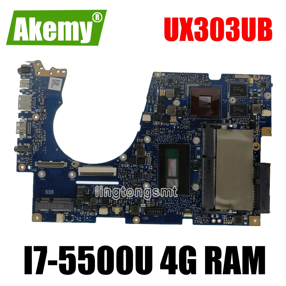

Материнская плата для ноутбуков Asus ux303u ux303ub u303u, материнская плата I7-5500 GT940M 4 Гб RAM 100% работает нормально