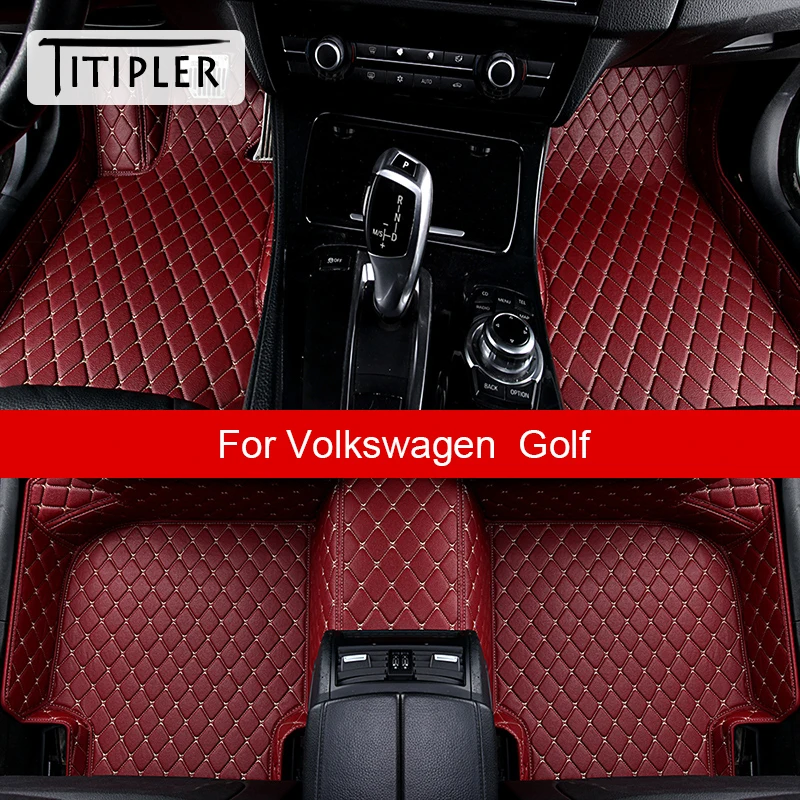 TITIPLER  Car Floor Mats For VW Golf 5 6 7 8 Foot Coche Accessories Auto Carpets