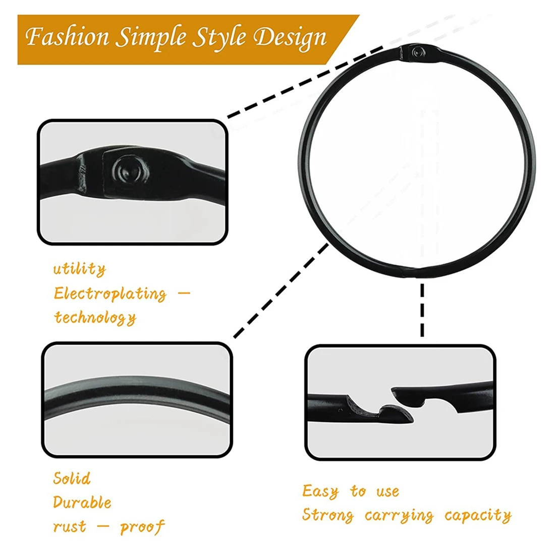 

30 Pack Shower Curtain Rings, Circular Shower Curtain Hooks for Bathroom Decorative Rustproof Metal Shower Ring Hooks