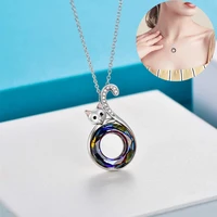 colorful crystal cat necklace womens jewellery chain girls love gifts uk