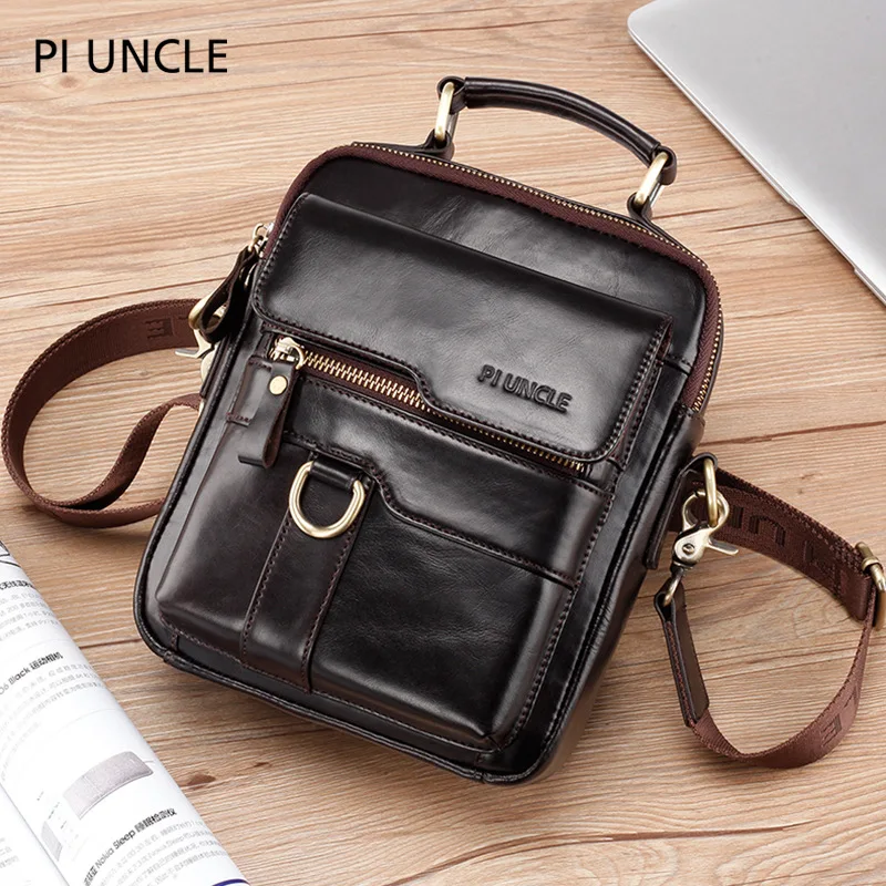 Fashion luxury designer men's leather one-shoulder crossbody bag casual retro versatile handbag